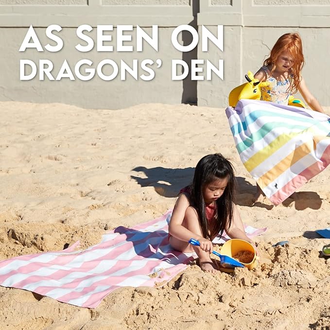 Dock & Bay Quick Drying Towel - for Sports & Gym - Compact, Lightweight - 100% Recycled - Includes Bag - Cabana - Malibu Pink, Medium (130x70cm, 51x27)