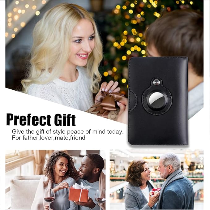 Leather Passport Holder for Travel - Passport Wallets with AirTag Slot, 5 Card Slots & Secure Button Closure, Durable Passport Cover for Men & Women - Crazy Horse Leather(5.9'' x 4.13'')