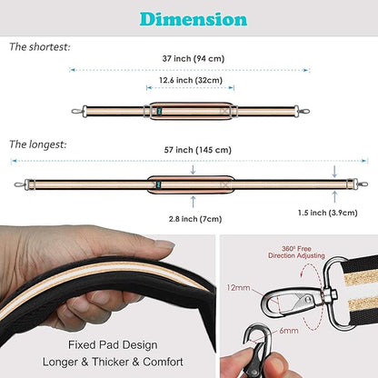 ZINZ Shoulder Strap, 57" Padded Adjustable Shoulder Bag Straps Replacement for Bags with D-Ring（TH01B05）