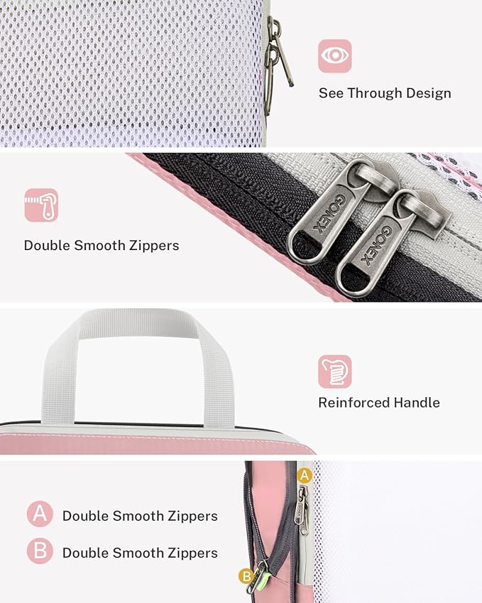 Compression Packing Cubes, Gonex Extensible Storage Mesh Bags Organizers