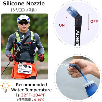 Azarxis TPU Soft Flask Collapsible Water Bottles BPA-Free 250ml 350ml 500ml 600ml for Hydration Vest Pack Running Hiking Cycling Climbing