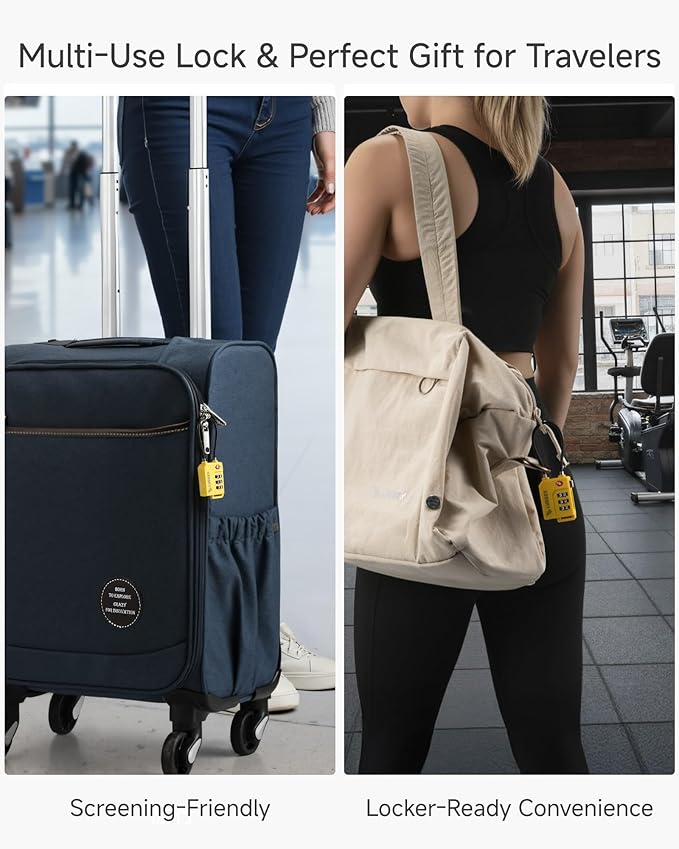 LUGGEX TSA Locks for Luggage, Suitcase Locks TSA Approved, Luggage Locks, Ease of Use & Durable(Black,4 Pack)