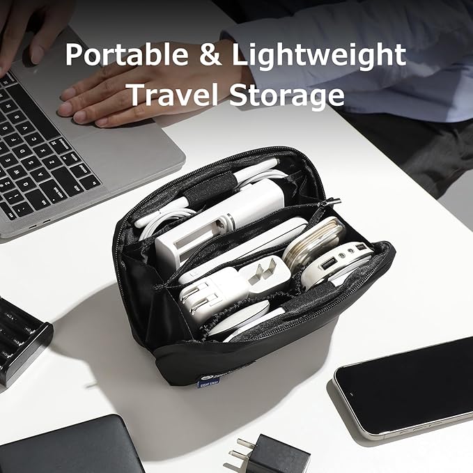RIGHT AWAY Electronic Organizer,Waterproof Travel Accessories Storage, Tech Pouch for Cord, Power bank, Airpods, Daily Items