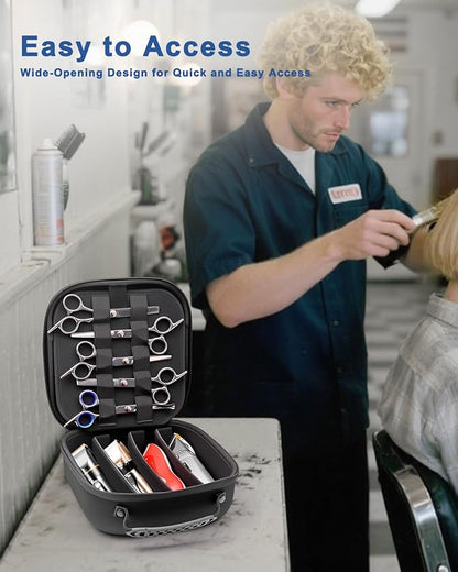 Krypthos Hard Travel Case for Hair Clippers & Hair Cutting Barber Supplies, Portable Clipper Storage Holder Organizer, Trimmer Storage Case for Barbers Supplies, Hair Cutting Razor Guard Grooming Kits