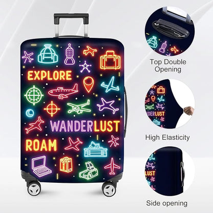 ANNA QUEEN Travel Luggage Cover Suitcase Protector Suitcase Cover Anti-Scratch,Stretchable Bag Cover Washable Durable Polyester with Elastic Hem with Zipper Closure