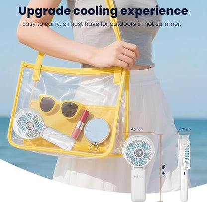 HandFan 5200mAh Upgraded Personal Misting Fan, Rechargeable Handheld Mister Fan, Spray Water Mist Fans, Portable Cooling AC, Electric Mini Hand Fans for Beach Travel Outdoors(White)