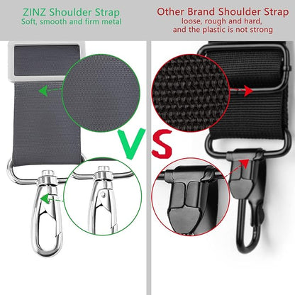 ZINZ 79 inch Shoulder Strap, Extra-thick Fixed Cushion Pad and Dual Clasps Universal Replacement Strap with Metal Swivel Hooks for Laptop Bags, Luggage Bags, Camera, Crossbody (200cm,Dark Gray)