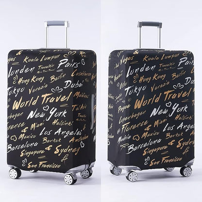 Travelkin Luggage Covers For Suitcase Tsa Approved,Suitcase Cover Protector Fit 18-32 Inch Luggage (World City, M)
