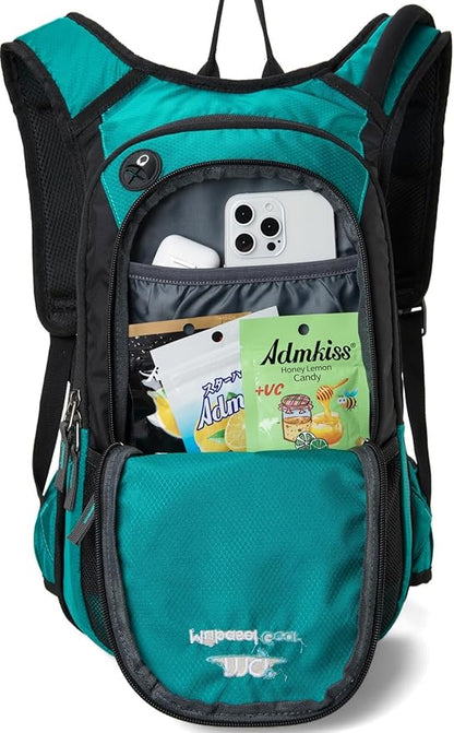 15L Insulated Hydration Backpack Pack with 2L Water Bladder Lightweight Hiking Backpack Bag for Women Men Daypack for Hiking Running Festival Camping Biking