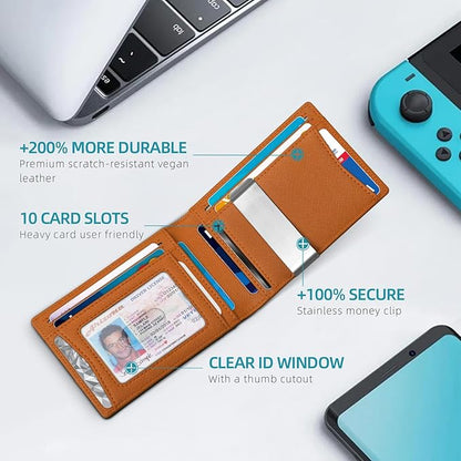 Zitahli Men's Wallets Airtag Holder Slim Rfid Leather with Gift Box