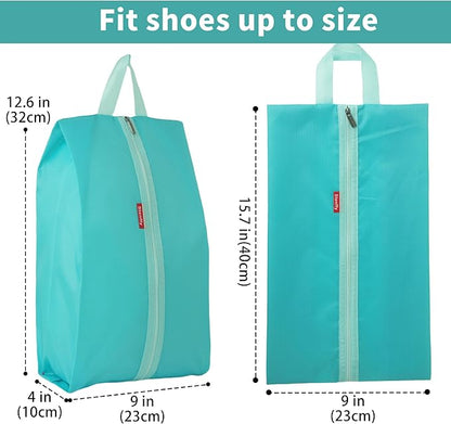 6pcs Portable Shoe Organizer, Travel Pouches with Zipper, Golf Shoe Bags, Clothes Bags, Soccer Cleats Bag Shoe Pouch for Gym, Waterproof, Odor-Resistant (Blue)