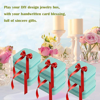 Travel Jewelry Case Bridesmaid Gifts Box,6 Pack Small Jewelry Box Mini Jewelry Organizer,PU Leather Portable Earring Storage Box for Women Girls Bridesmaid Proposal Gifts