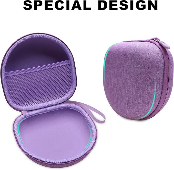 Kids Headphones Case Compatible with iClever BTH12 / BTH20/ BTH26/HS19, JoySpark, Candy Bila, EarFun, MIDOLA, IMYB Foldable Kids Headphones, Purple Travel Storage Bag(Case Only)
