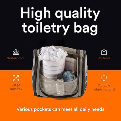 Fitdom Tactical Hanging Toiletry Bag Dopp Kit For Men & Women. Perfect For Travel & Storage for Cosmetic, Clipper, Toothbrush, Shower, Shaving & Grooming Care. Best Overnight Toiletries Organizer Case