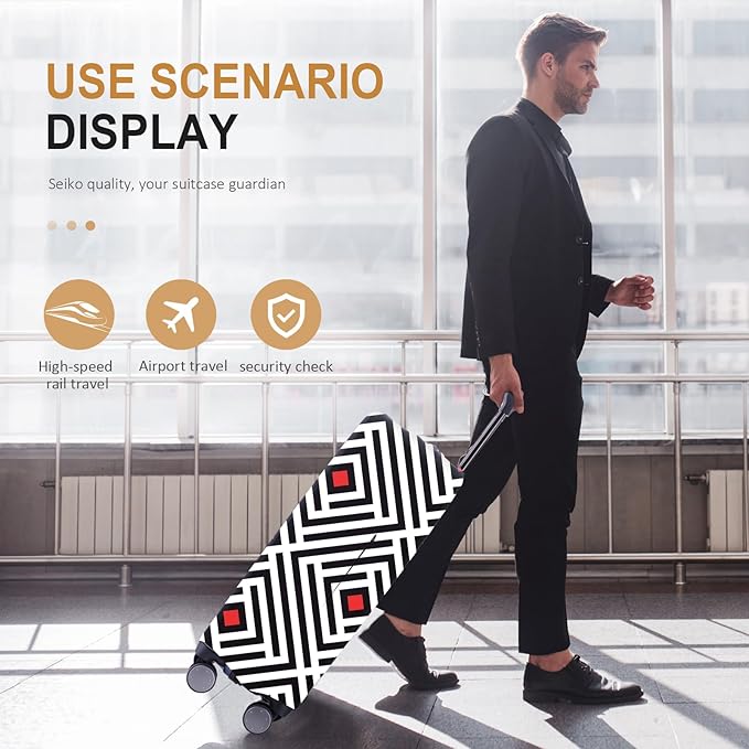 Travel Luggage Cover - Scratch-Resistant Fit 19-31 Inch Suitcase Protector, Not Included Suitcase (F-S-006, SX(22-23 inch))