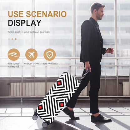 Travel Luggage Cover - Scratch-Resistant Fit 19-31 Inch Suitcase Protector, Not Included Suitcase (F-S-006, SX(22-23 inch))