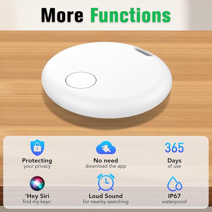 Air Tracker Tags-4 Pack: Smart Bluetooth Tracker, Item Finder Works with Apple Find My (iOS Only) App, Trakcer Tag Locator for Keys, Luggage, Satchel, weTag mini. (Not for Android Devices)