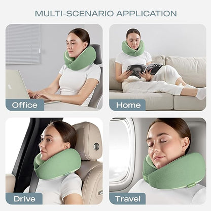 Skechers Women's Memory Foam Neck Pillow, Comfortable & Breathable Travel Pillow,Neck Pillow Airplane for Travel, Car Rides, Home, and Office Use, Ergonomic Design for Men and Women,Green