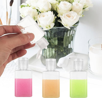 QTLCOHD 120 Pack 1 oz Plastic Refillable Bottles with Flip Cap, Small Hand Sanitizer Bottles, Travel Size Reusable Containers for Travel,Bussiness Trip,Outdoor Camping