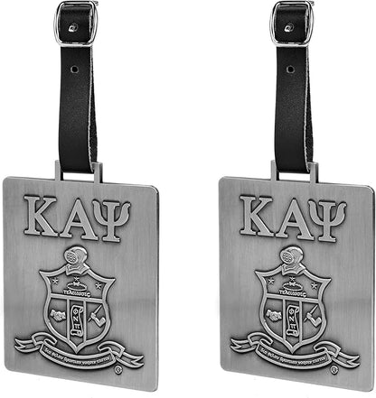 Kappa Alpha Psi Fraternity Paraphernalia - Official Vendor - Travel Luggage Tags - Set of 2 - Greek Letters and Shield