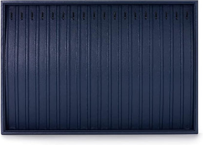 Oirlv Stackable Necklace Pendant Bracelet Organizer Tray Blue Leather Jewelry Drawer Organizer Trays