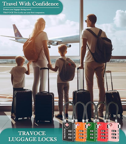 TSA Approved Luggage Locks, Travel Locks Which Also Work Great as Gym Locks, Toolbox Lock, Backpack and More, Black 4 Pack