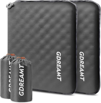 Inflatable Seat Cushion, Self-Inflating Memory Foam Stadium Seats Cushion Portable Camping Air-Foam Sitting Pad for Travel Airplane Car Bleachers Backpacking Office, Lightweight & Compact