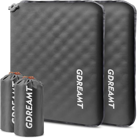 Inflatable Seat Cushion, Self-Inflating Memory Foam Stadium Seats Cushion Portable Camping Air-Foam Sitting Pad for Travel Airplane Car Bleachers Backpacking Office, Lightweight & Compact