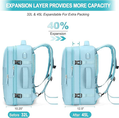 Carry On Backpack, 42L Flight Approved Travel Backpack for Men Women,Airline Approved Gym Backpack Waterproof Business Laptop Daypack Laptop Backpack,Casual Daypack for Business Weekend Hiking