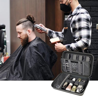 Boobowl Hard Travel Case for Hair Clippers, Hair Cutting Barber Supplies Organizer Bag, Trimmer Storage Holder for Ufree/for Wahl Men Razor Guard Grooming Kits -Box Only (Dark Grey)