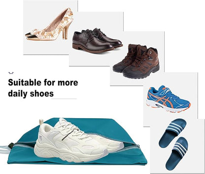 BeeGreen 200D Colorful Shoe Bags 6 Pack for Travel with Handle as Packing Organizers for Suitcase and Luggage | Portable Polyester Storage Accessories for Vacations, Essential Gifts for Women and Men