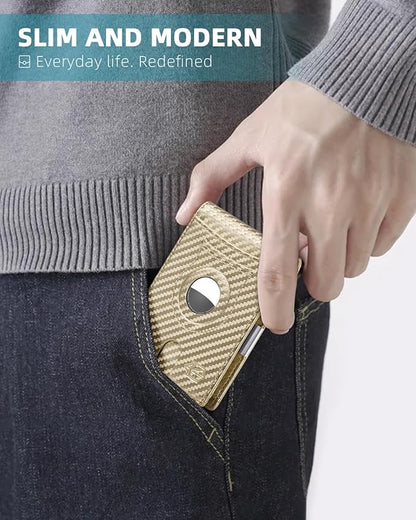 Zitahli Men's Wallets Airtag Holder Slim Rfid Leather with Gift Box