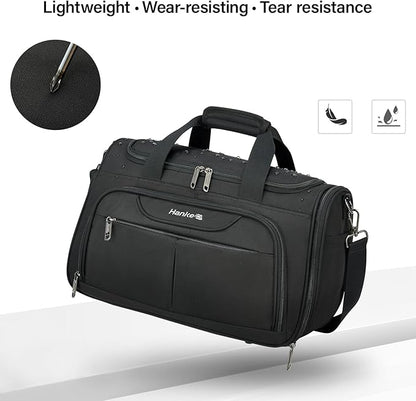 Hanke Underseat Carry On luggage Bags for Travel, Foldable Travel Bags for Women, Soft Lightweight Personal Item Travel Bag Small Carry On Bags for Airplanes, Travel Tote Bags for Women Men.（Black）