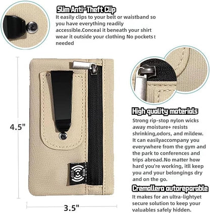 RFID Hidden Clip Stash Money Belt - Ultra Thin Anti-Theft Travel Pouch with Credit Card Slots for Women/Men, Perfect for International Travel, Daily Commute & Outdoor Activities (Black)