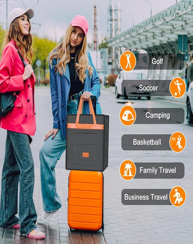 Yotako Shoe Bag for Travel with Leathers Handle-Portable Shoe Organizer with Pockets,3 in 1 Hanging Luggage Shoe Storage Bag,Travel Shoe Bag for Women Men Fit 6 PCS Shoes,Grey