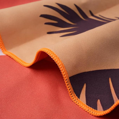 Eunzel 2 Pack Microfiber Beach Towel, Quick Dry Travel Towel Large Sand Free Towel for Beach, Camping, Swim Pool, Gym, Sports& Yoga 71"x32", Retro Tropics/Tropical Sunset