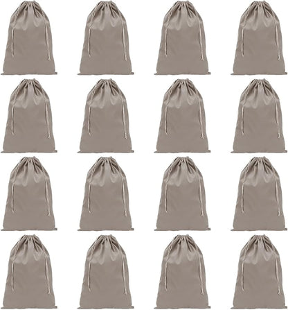 PATIKIL Shoe Dust Bag, 16 Pack Duster Flannel Shoes Pouch with Drawstring Washable Breathable Travel Shoe Bags for Home Luggage Storage, 12x17" Gray