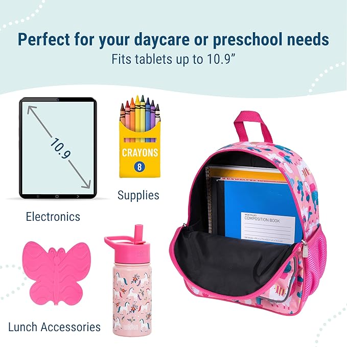 Wildkin 12-inch Kids Backpack – Padded, Adjustable, Ideal for Daycare & Travel - Llamas and Cactus