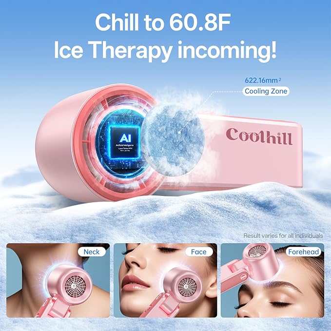 Handheld Portable Fan with Ice Cooler: 100-Speed 5500mAh Rechargeable Handheld Fan, 12H Time Hand Cooling Personal Fans with 20000 RPM Air Turbo Tech for Travel Outdoor (Pink)