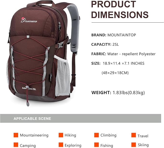 MOUNTAINTOP 25L/40L Hiking Backpack,Lightweight Travel Backpack for Men Women Outdoor Backpacking, Camping