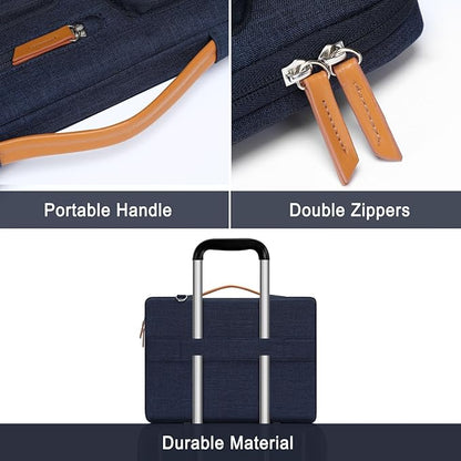 MOSISO 360 Protective Laptop Shoulder Bag,17-17.3 inch Computer Bag Compatible with MacBook, HP, Dell, Lenovo, Asus Notebook,Side Open Messenger Bag with 4 Zipper Pockets&Handle, Navy Blue
