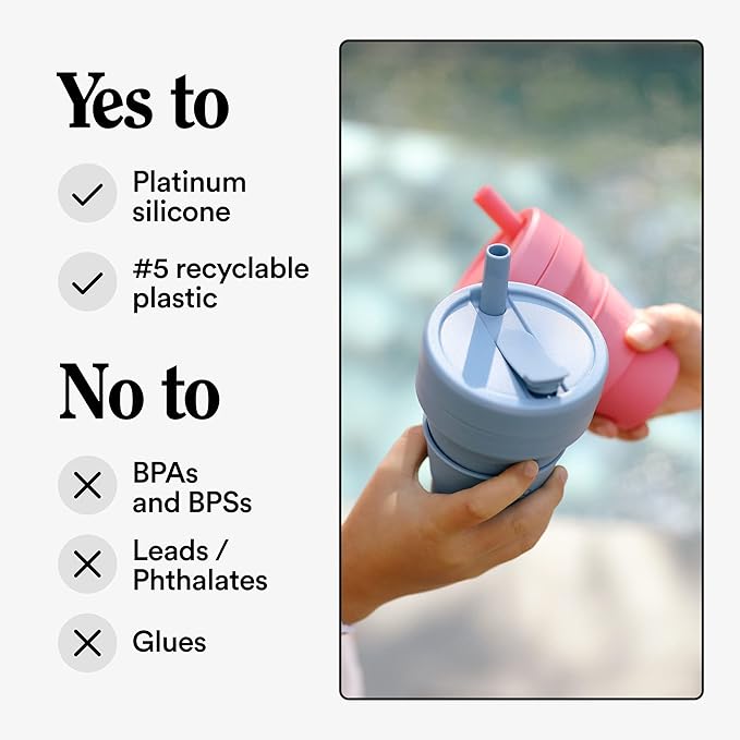 STOJO Collapsible Travel Cup - Reusable To-Go Pocket Size Silicone Bottle for Hot and Cold Drinks - Perfect for Camping - Microwave & Dishwasher Safe (Mimosa, 8 Ounce (Pack of 1))