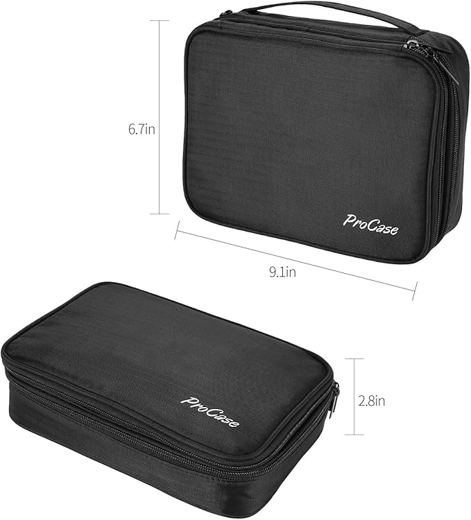 ProCase Travel Jewelry Case Organizer Bag, Soft Padded Jewelry Carrying Pouch Portable Storage Holder for Earrings Ring Necklace Bracelet Chain