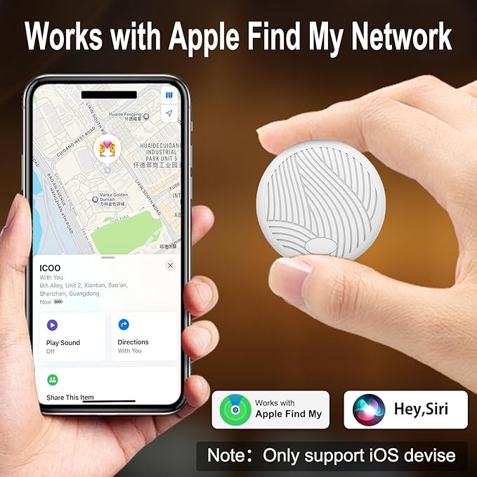 Key Finders & Trackers Works with Apple Find My (iOS Only) is Perfect for locating Keys, Luggage, Backpacks, and Pets. These Item Finders Feature Replaceable Batteries, Loud beeps, and Tracking