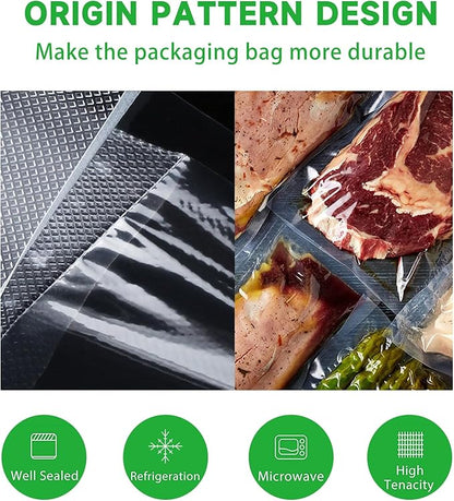 Vacuum Sealer Bags Rolls 11" x 16' (3 Rolls) BPA Free Vacuum Seal Bags for Food Heavy Duty Puncture Prevention Bags Rolls for Custom Fit Airtight Food Storage and Sous Vide