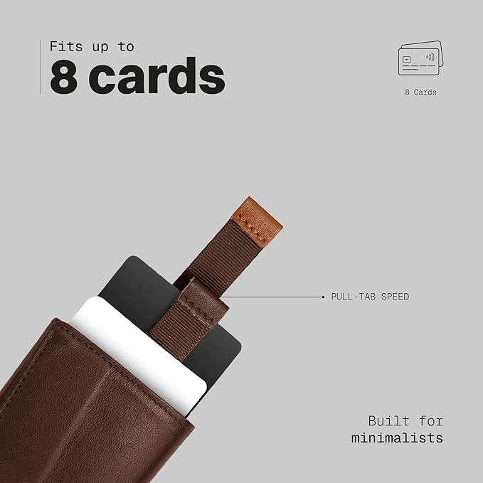 The Frenchie Co. - AirTag Speed Wallet Mini - Ultra-slim RFID blocking card holder with AirTag pocket - Minimalist front pocket wallet - Full-grain Italian leather