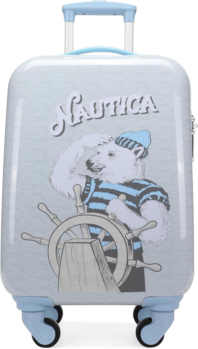 Nautica Kids Luggage - 18" Airline Approved Rolling Hardside Upright Carry-on Suitcase with Wheels (Polar Voyage)