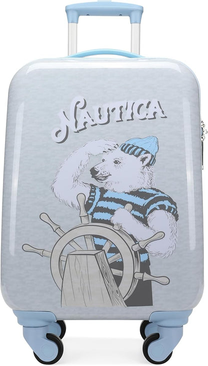 Nautica Kids Luggage - 18" Airline Approved Rolling Hardside Upright Carry-on Suitcase with Wheels (Polar Voyage)