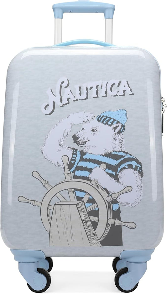 Nautica Kids Luggage - 18" Airline Approved Rolling Hardside Upright Carry-on Suitcase with Wheels (Polar Voyage)