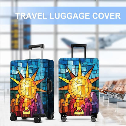 Luggage Cover Washable Suitcase Protector Anti-scratch Suitcase cover Fits 20-34 Inch Luggage (Sun, L(28-30inch suitcase))